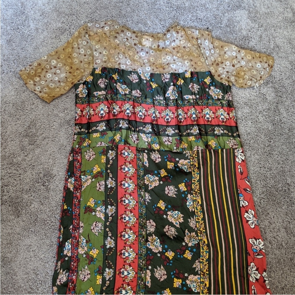 Anthro Tiny Patchwork Patterned Tunic Dress M - image 2